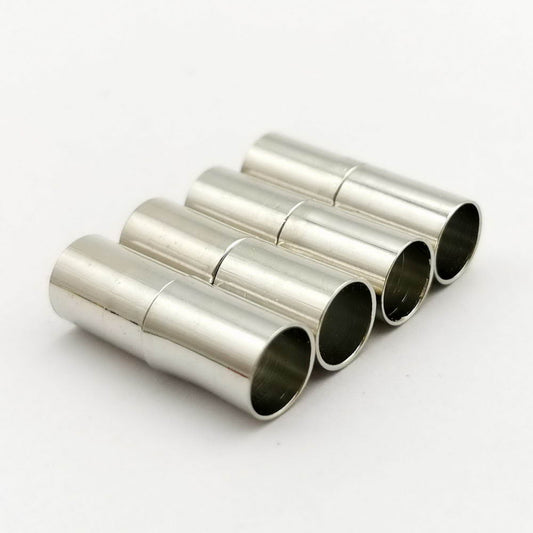 ShapesbyX-5 pièces de fermoirs magnétiques ronds de 6 mm pour la fabrication de bracelets avec cylindre argenté d'ouverture
