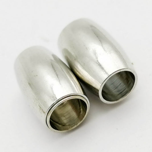 ShapesbyX-5 Stück 6 mm runde Magnetverschlüsse zur Herstellung von Armbändern, silberfarben, für 6 mm Kordel