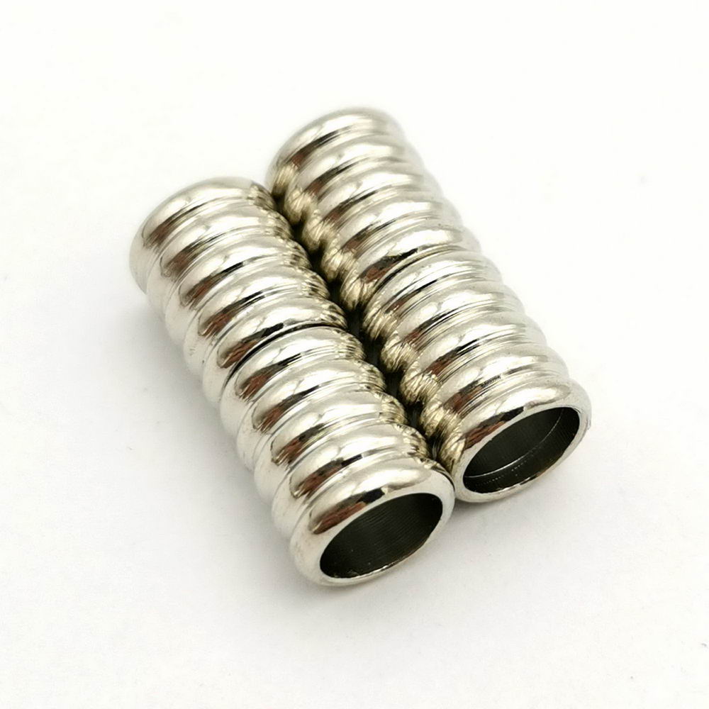 ShapesbyX-5 pièces Fermoirs magnétiques et clous avec trou de 6 mm pour la fabrication de bracelets Bolo Cord Colle Caterpillar