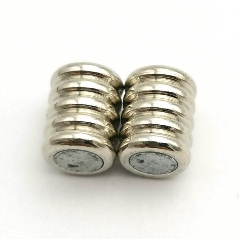 ShapesbyX-5 pièces Fermoirs magnétiques et clous avec trou de 6 mm pour la fabrication de bracelets Bolo Cord Colle Caterpillar