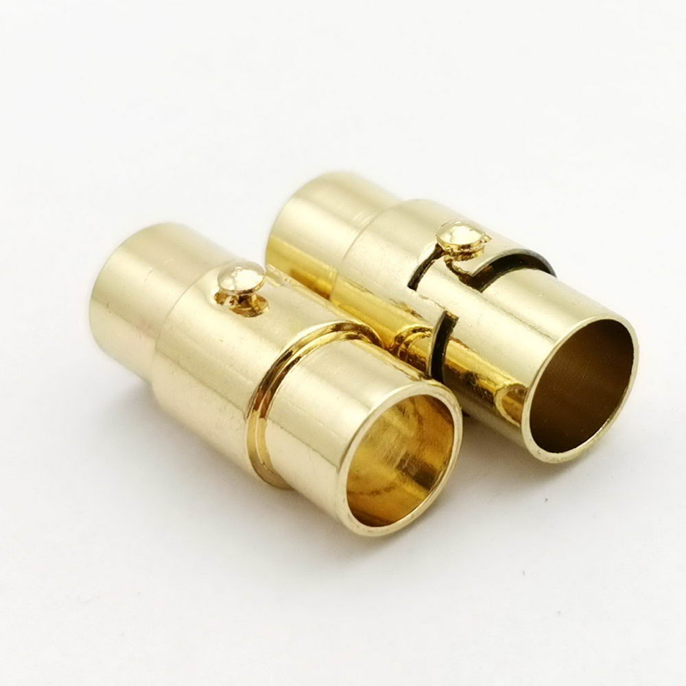 ShapesbyX – 5 Stück Magnetverschlüsse mit 6 mm Loch und Verschlussmechanismus, Silber/Gold
