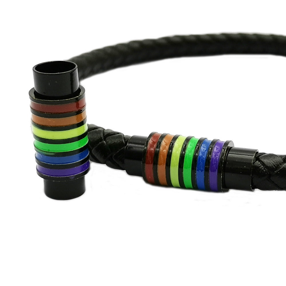 shapebyX-2 pièces fermoirs magnétiques ronds de 6 mm en émail coloré pour la fabrication de bijoux à colle de cordon de 6 mm