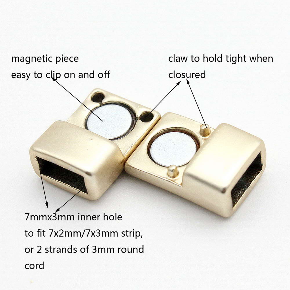 Magnetic Clasps Jewelry Making End 7mmx3mm Hole Matte Silver