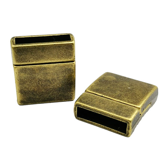 ShapesbyX-Fermoirs magnétiques en bronze antique de 15 mm pour la fabrication de bracelets, extrémité de trou de 15 x 3 mm