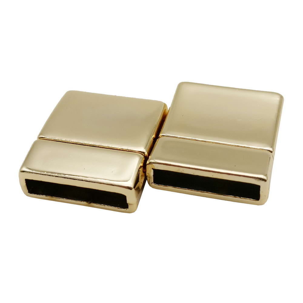 shapesbyX-15mm Flat Magnetic Clasps for Bracelet Making End 15x3mm Hole Gold