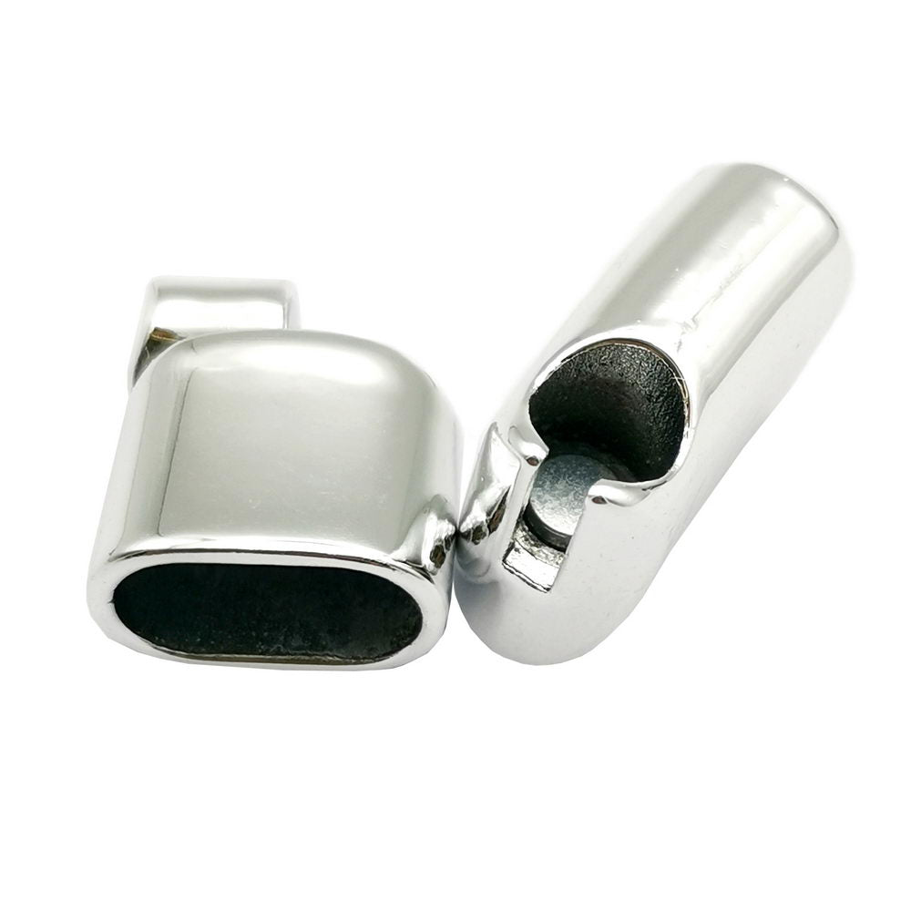 Lakritzleder-Kordelende, magnetische Verschlüsse und Verschluss, 12 x 6 mm Loch, mattschwarz