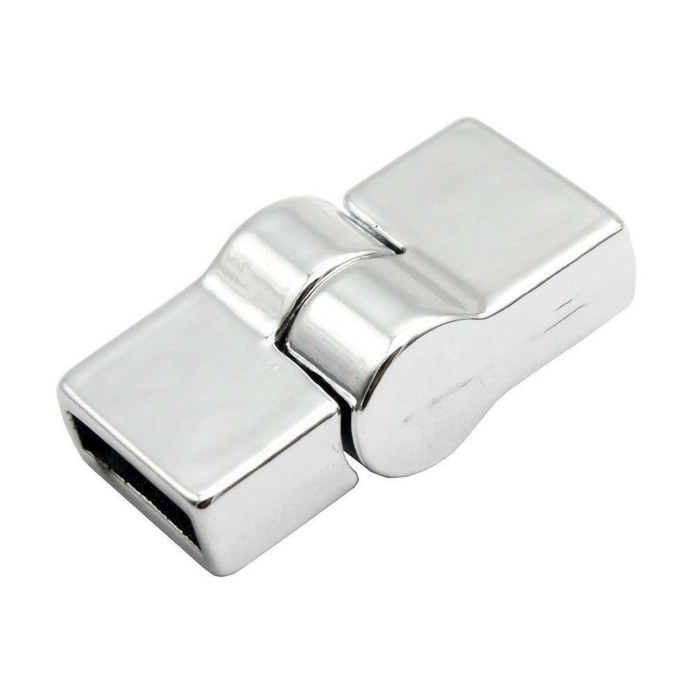 Magnetische Armbandverschlüsse und Verschluss Silber 10 mm x 3 mm Innenloch Lederbandende MT718-2