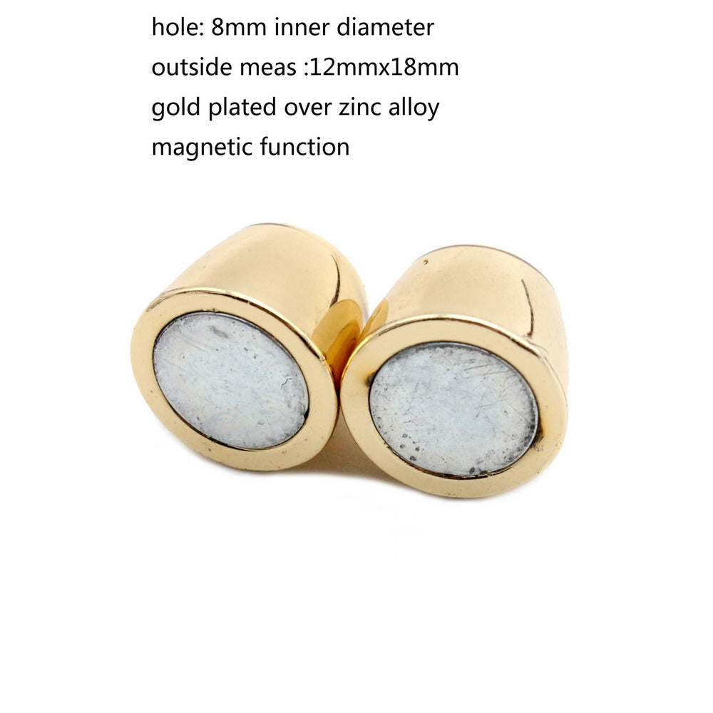 Fermoirs magnétiques et fermeture pour la fabrication de bracelets, couleur grise, trou rond de 8mm