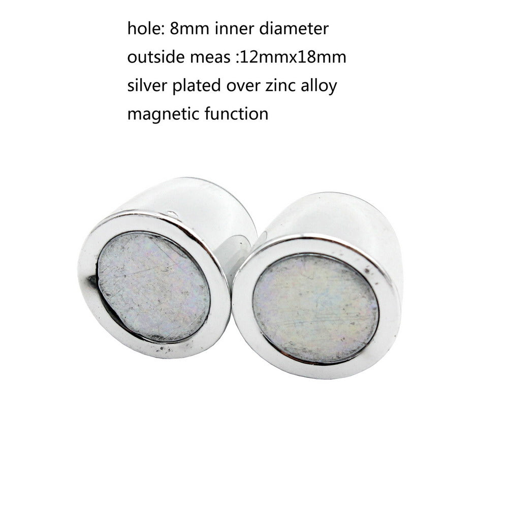Magnetic Clasps and Closure for Bracelet Making Gray Color 8mm Round Hole