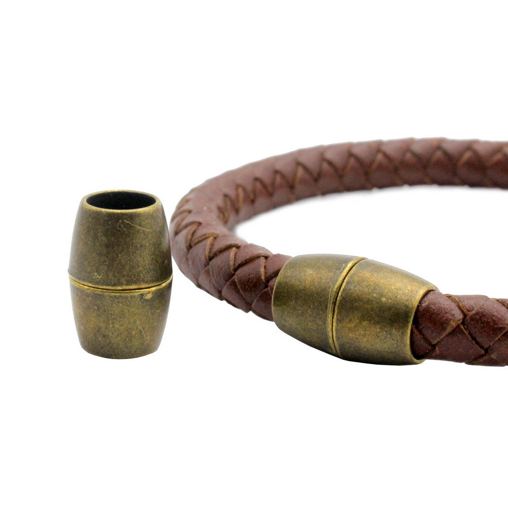 ShapesbyX-Bullet Fermoirs magnétiques pour la fabrication de bijoux, trou de 8 mm, colle pour cordon en 3 pièces, argent