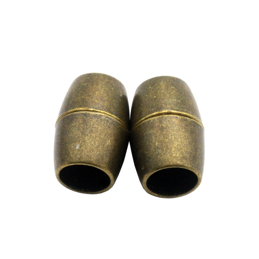ShapesbyX-Bullet Magnetic Clasps Closure for Jewelry Making 8mm Hole Cord Glue In 3 Pieces Silver