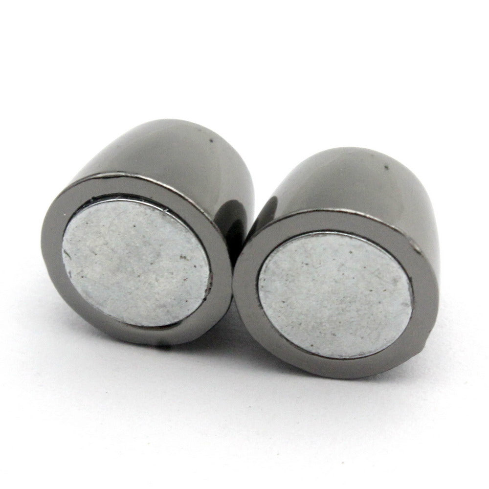 ShapesbyX-Bullet Magnetverschlüsse Verschluss für die Schmuckherstellung, 8 mm Loch, Kordelkleber, in 3 Stück, Silber