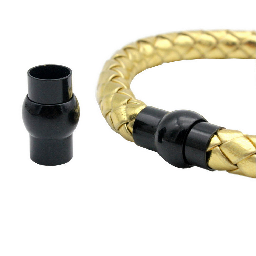 Fermoirs magnétiques ronds et fermeture pour la fabrication de bracelets, trou de 8mm, colle pour cordon en 3 pièces en cuivre Antique