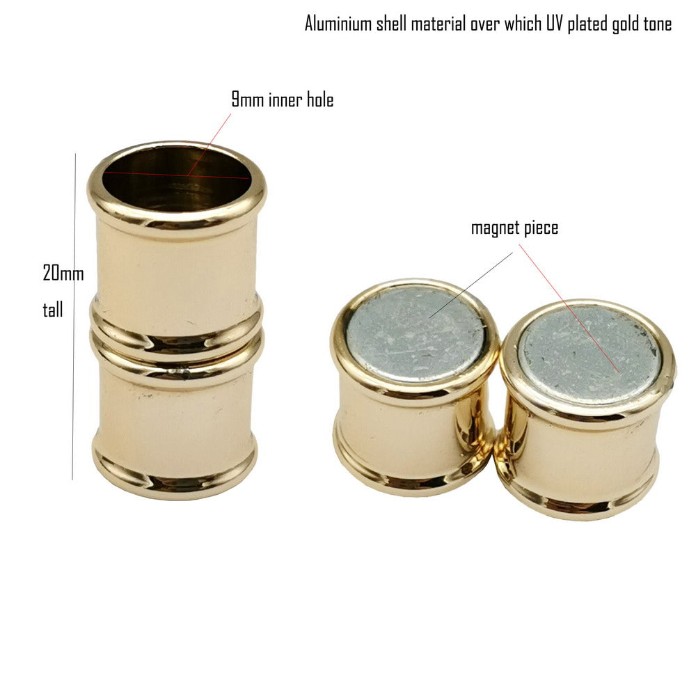 Barrel Clasps Magnetic End 9mm Round Hole Bracelet Making Opening Silver