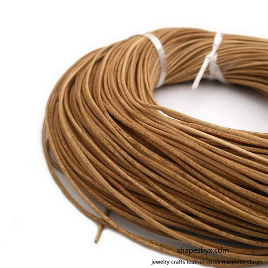 1.5mm Leather Cord Leather String Genuine 1.0mm Diameter Leather Tan Natural