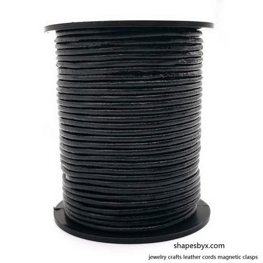 1.5mm Leather Cord Leather String Genuine 1.5mm Diameter Leather Black