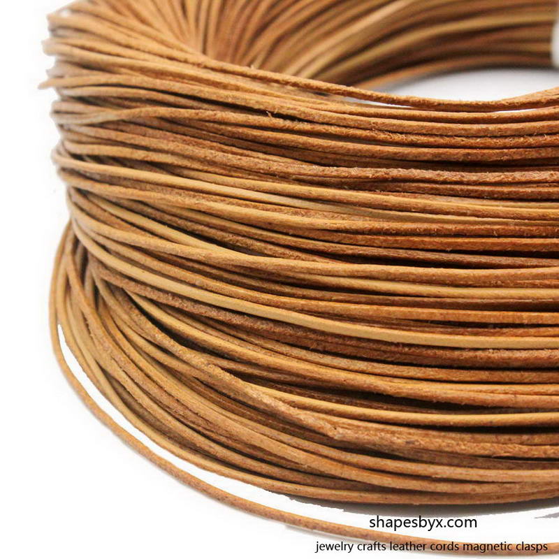 shapesbyX-10 Yards 1mm Leather Cord Leather String Genuine 1.0mm Diameter Leather Tan Natural
