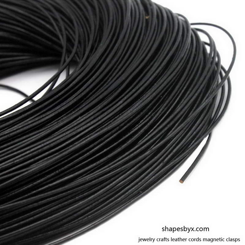 ShapesbyX-10 yards 1mm cordon en cuir noir cordon en cuir véritable 1.0mm de diamètre en cuir