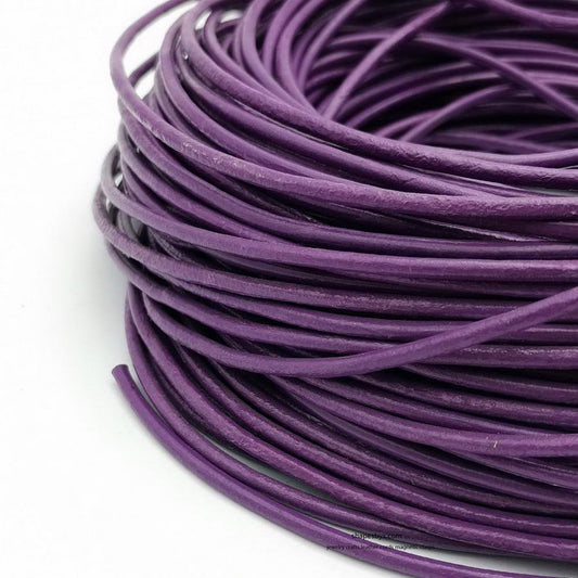 5 Yards 3mm Round Leather Cord Genuine Leather Strap Bracelet Necklace Pendant Cord Purple