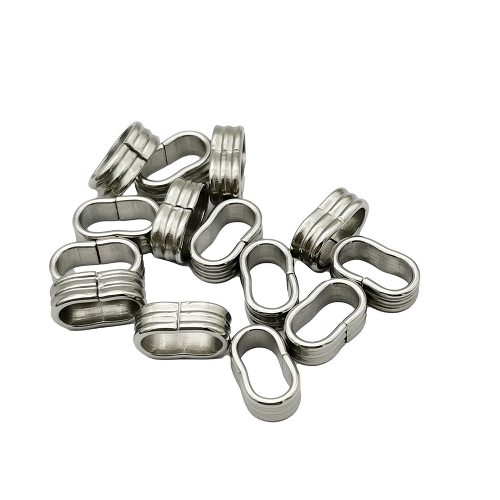 10 Pieces Stainless Steel Separators Double 5mm Holes for 5mm Round Cords
