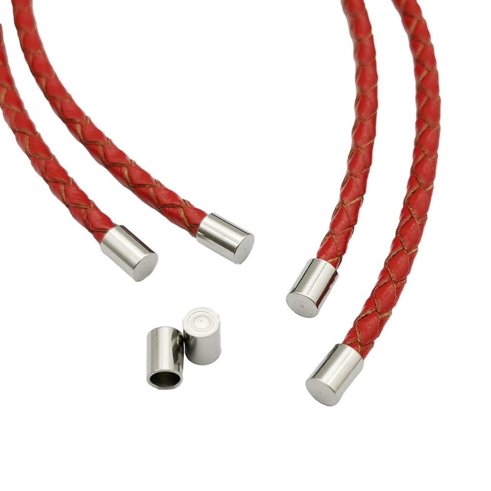 Embout de cordon en acier inoxydable, 10 pièces, de 2mm à 10mm, pour la fabrication de bijoux, perles, embouts de cravate