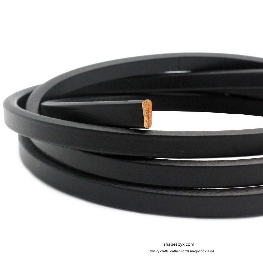 shapesbyX-1 Yard Licorice Leather Cords 10mmx6mm Leather Bangle Bracelet Making 10x6mm Distressed Dark Brown