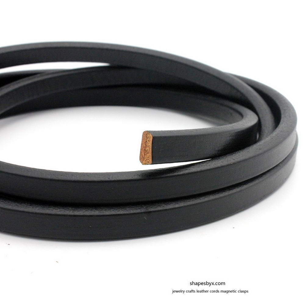 formesbyX-1 Yard 10mm cordons en cuir de réglisse marron 10mm x 6mm bracelet en cuir faisant 10x6mm