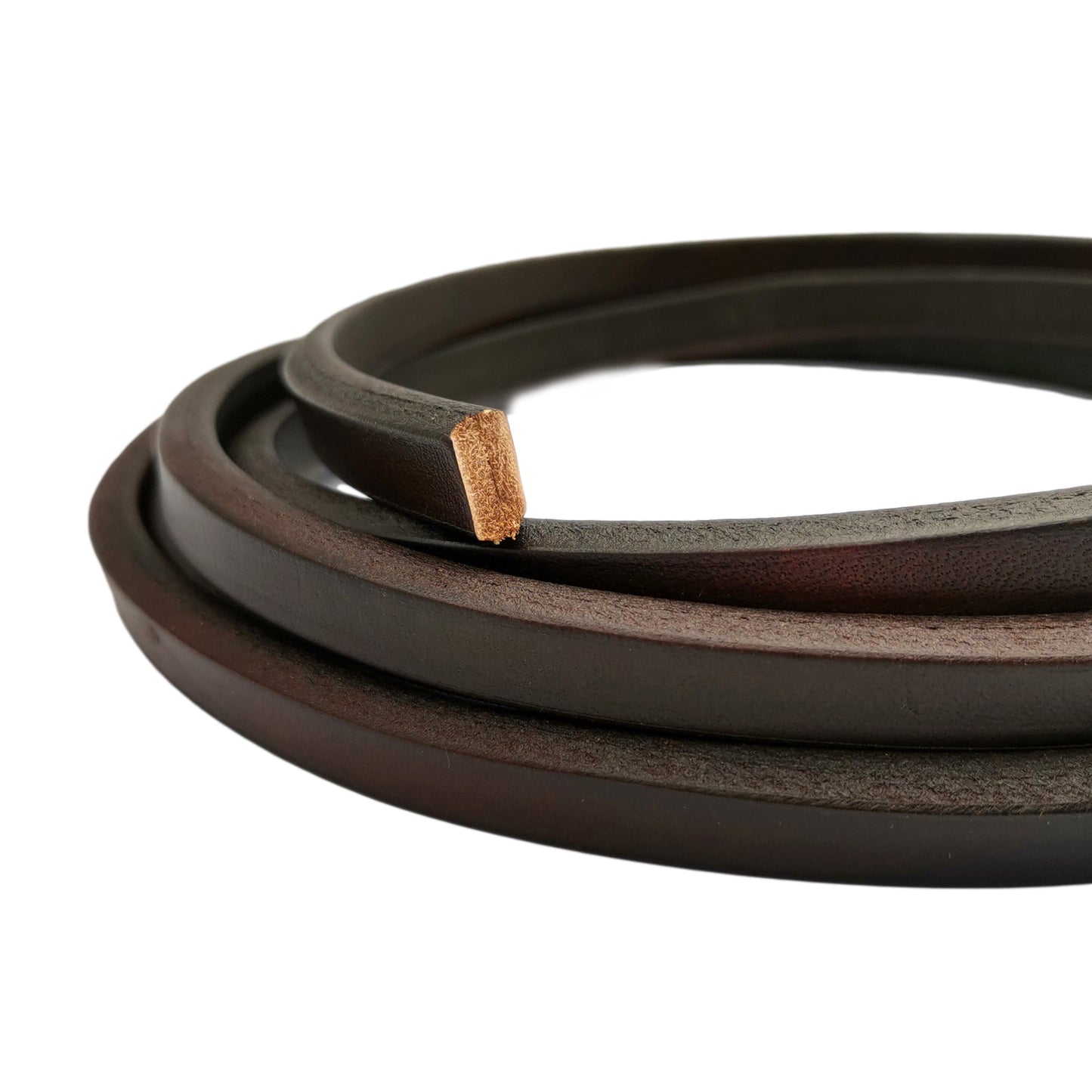 shapesbyX-1 Yard Licorice Leather Cords 10mmx6mm Leather Bangle Bracelet Making 10x6mm Distressed Brown