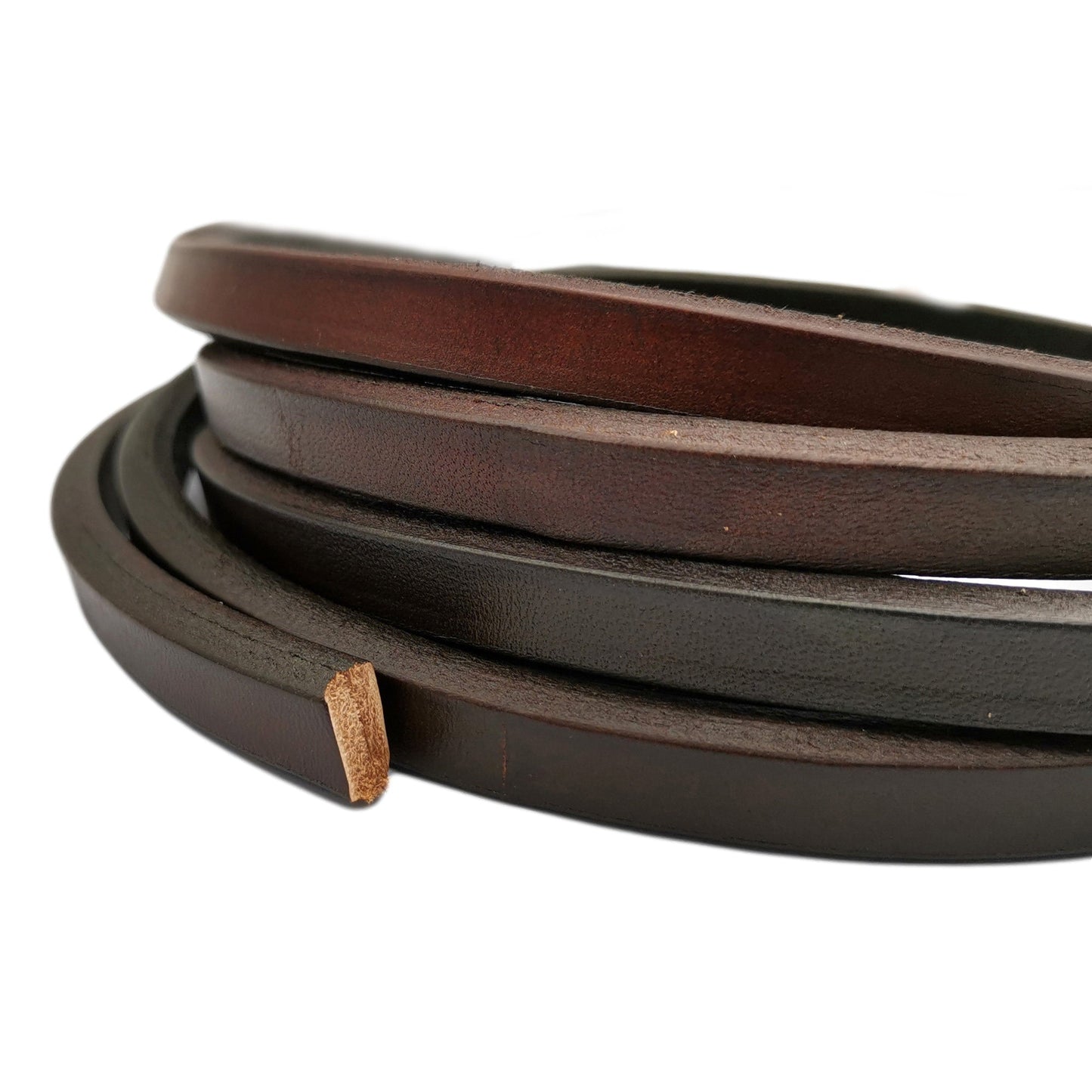 shapesbyX-1 Yard 10mm Brown Licorice Leather Cords 10mmx6mm Leather Bangle Bracelet Making 10x6mm