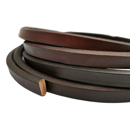 ShapesbyX-1 Yard Cordons en cuir de réglisse 10 mm x 6 mm Bracelet en cuir pour fabrication de 10 x 6 mm Marron foncé vieilli