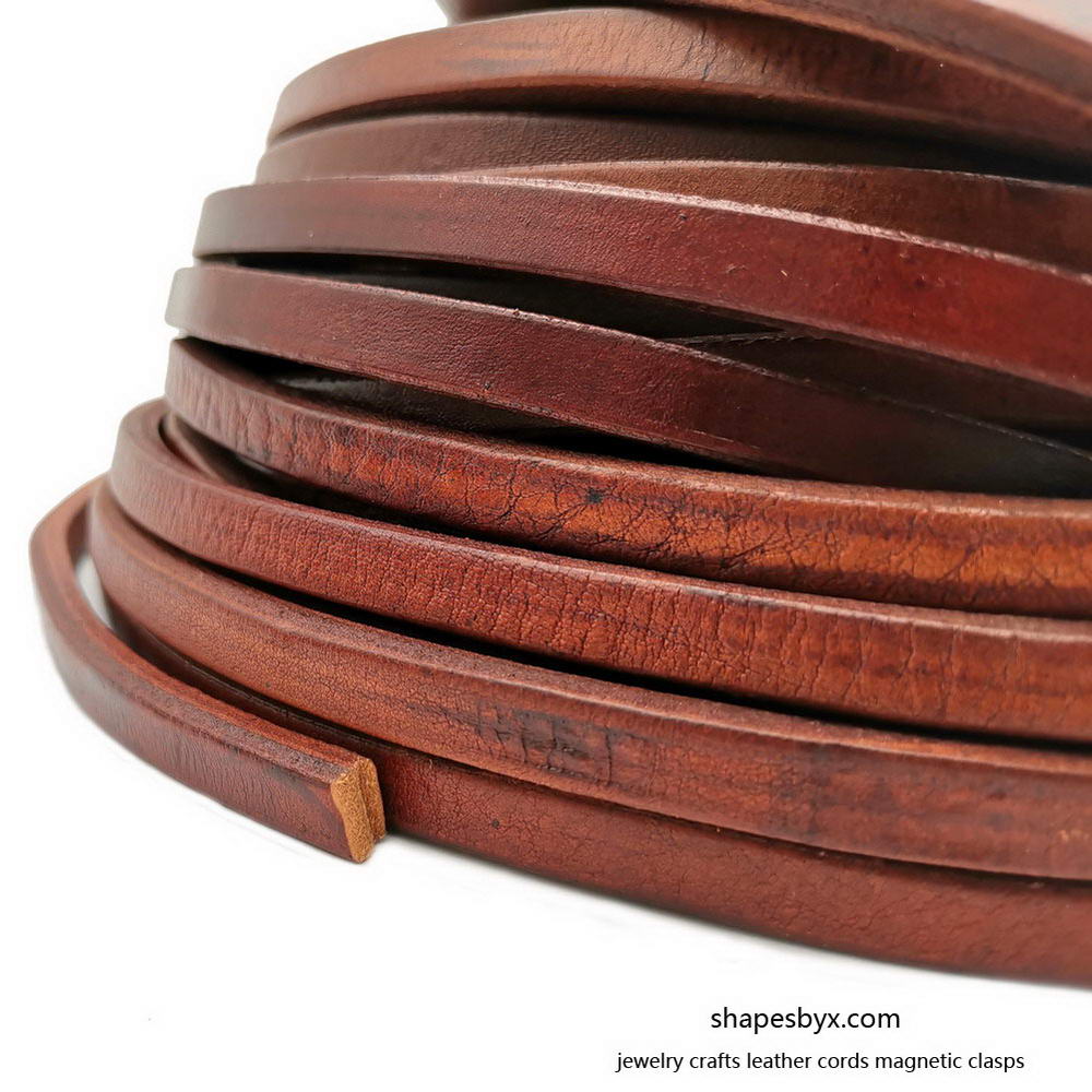 shapesbyX-1 Yard Licorice Leather Cords 10mmx6mm Leather Bangle Bracelet Making 10x6mm Distressed Dark Brown