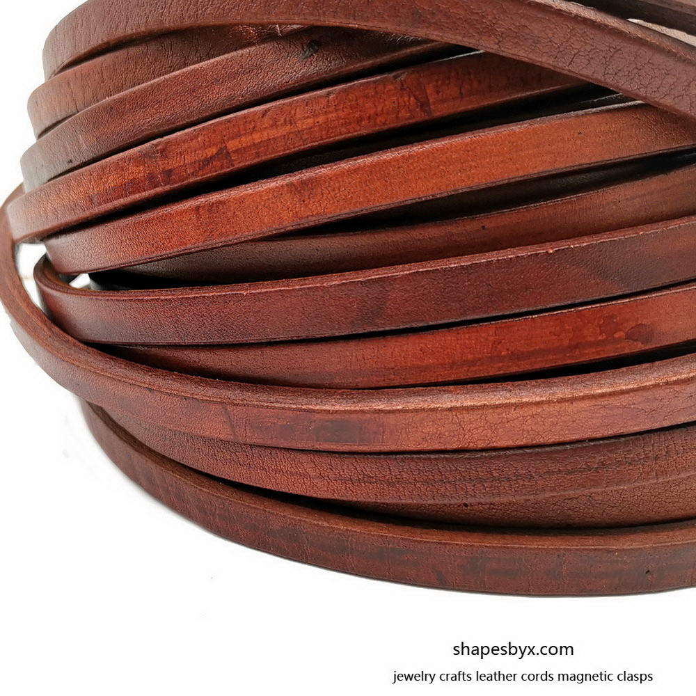 shapesbyX-1 Yard 10mm Brown Licorice Leather Cords 10mmx6mm Leather Bangle Bracelet Making 10x6mm