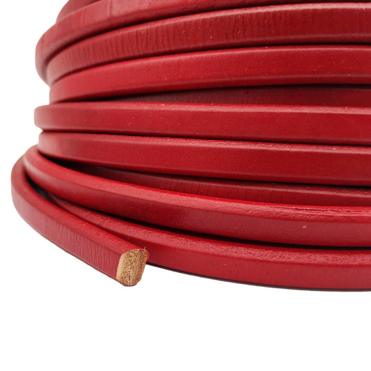 shapesbyX-1 Yard 10mm Wide Red Licorice Leather Cords 10mmx6mm Leather Bangle Bracelet Making 10x6mm