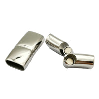 Stainless Steel Magnetic Clasp Flat Hole 10*3mm Leather Cord