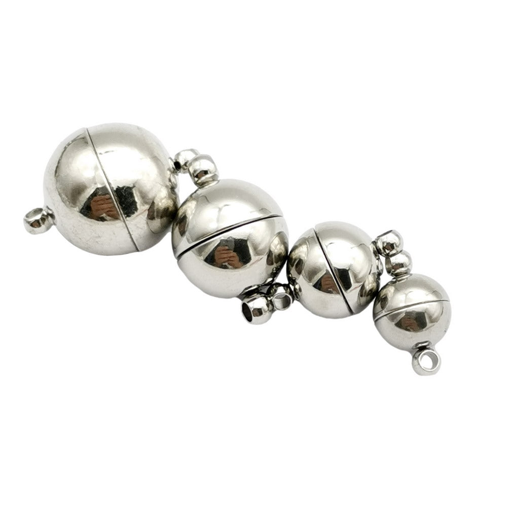 shapesbyX 2 Pieces Bracelet Necklace Making Ball Magnetic Clasps 6mm 8mm 10mm 12mm 14mm