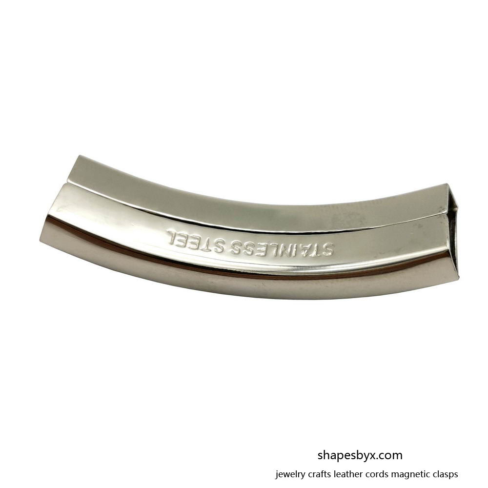 ShapesbyX-3 Stück Edelstahl-Armband-Röhrenschieber 10 mm x 3 mm, Loch für flaches Leder, 10 x 2 mm