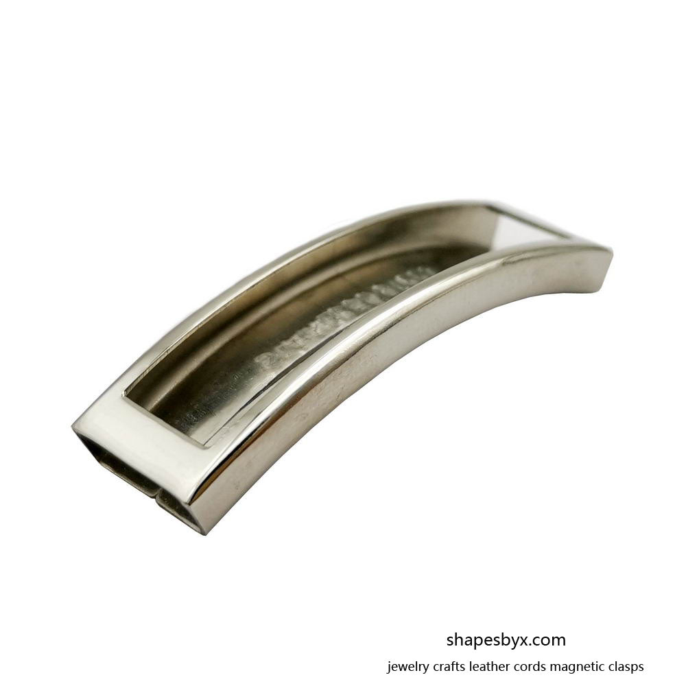 shapebyX-3 pièces curseurs de tube de bracelet en acier inoxydable trou de 10 mm x 3 mm pour cuir plat 10 x 2 mm