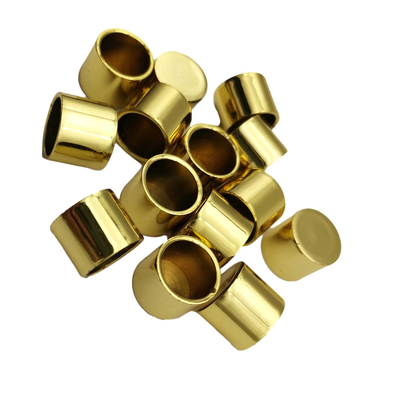 ShapesbyX 5 pièces embouts de cordon en laiton, trou de 10mm, perles pour la fabrication de bijoux
