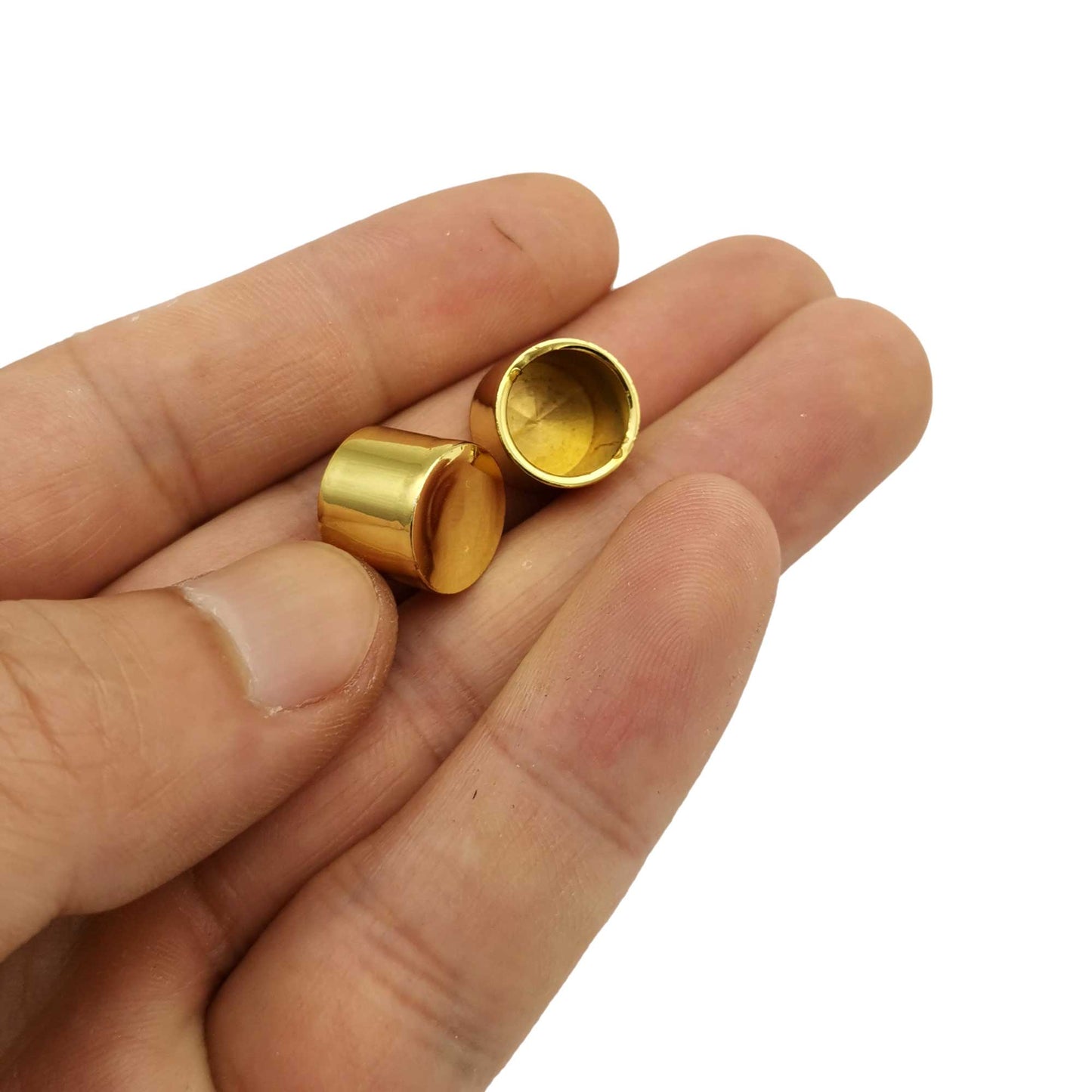 ShapesbyX 5 Stück Messing-Kordel-Endkappen, 10 mm Loch, Perlen zur Schmuckherstellung