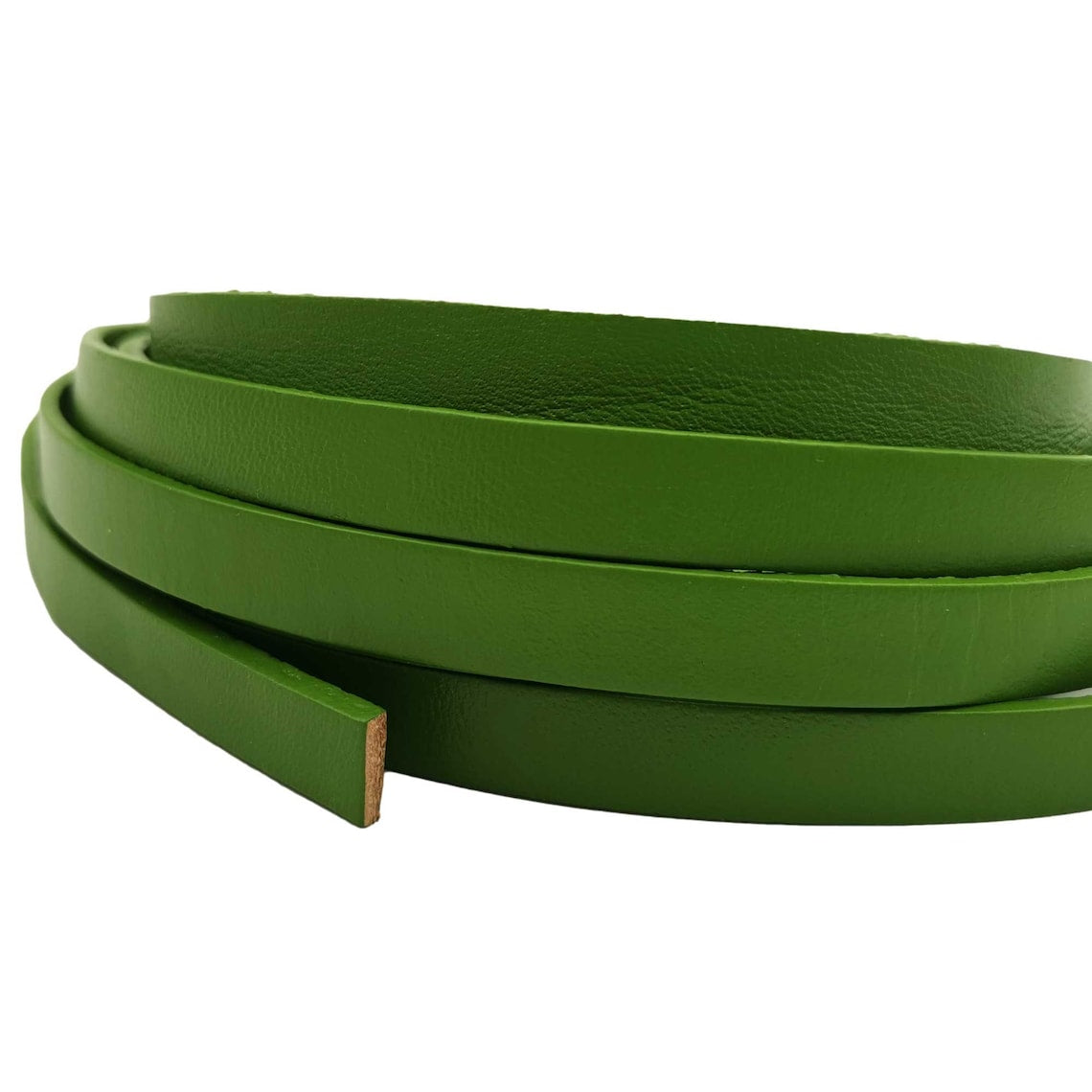 shapesbyX-10mm Flat Leather Strip 10mmx2mm Leather Strap for Jewelry Making Watchband Lime Green